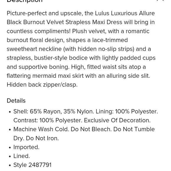 Luxurious Allure Black Burnout Velvet Strapless Maxi Dress - Picture 6 of 8